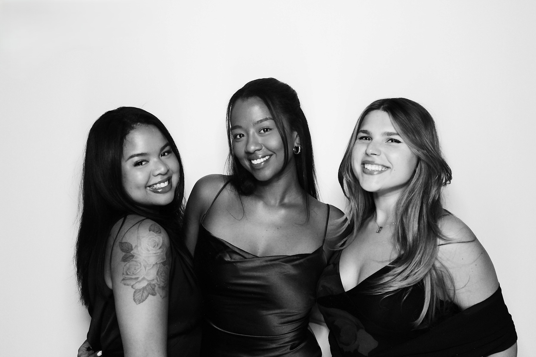 Friends Taking a Black & White Photo