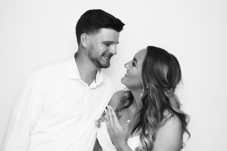 2D Photo Booth - Engaged Couple Smiling